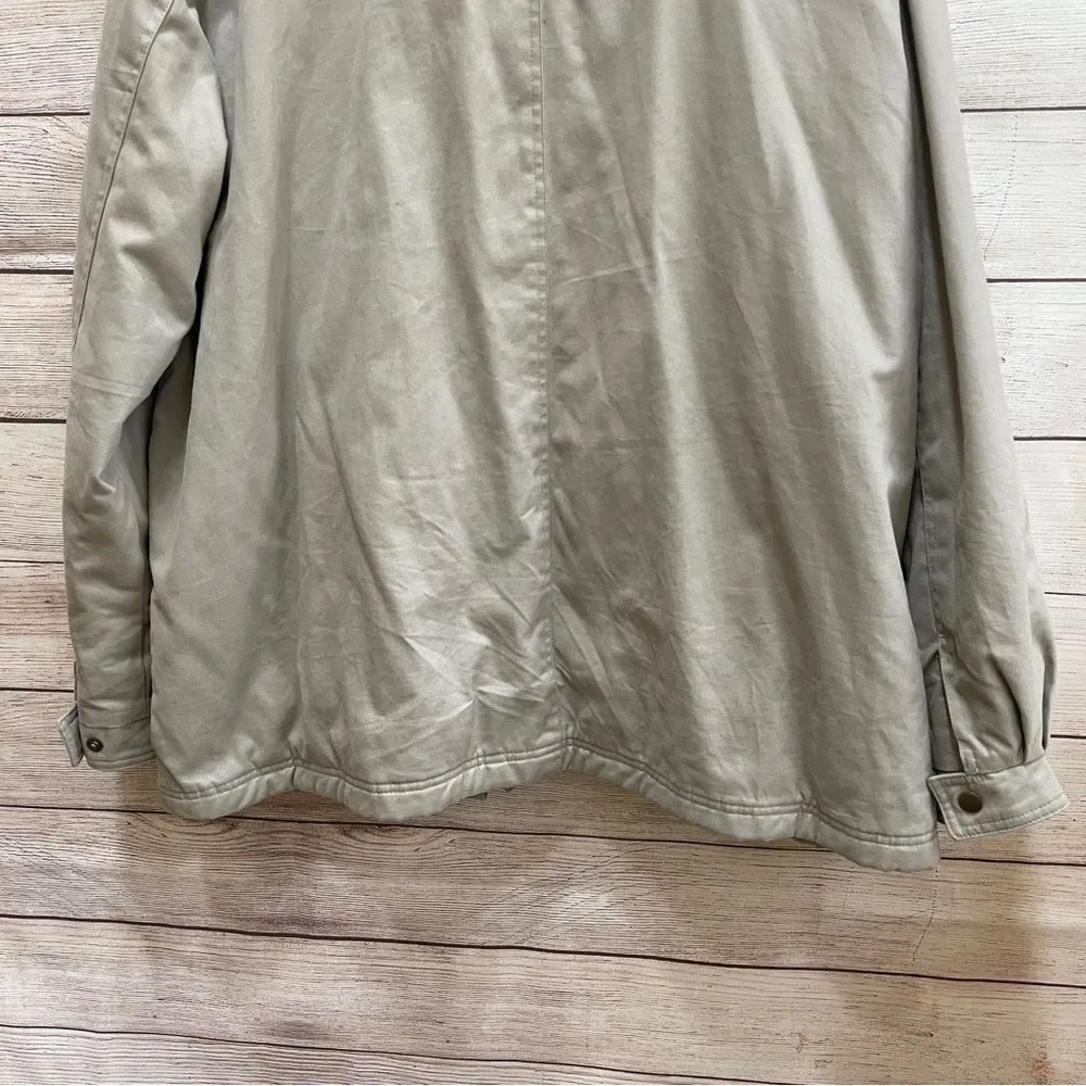 CROFT‎ & BARROW FLANNEL LINED BARN COAT IN KHAKI